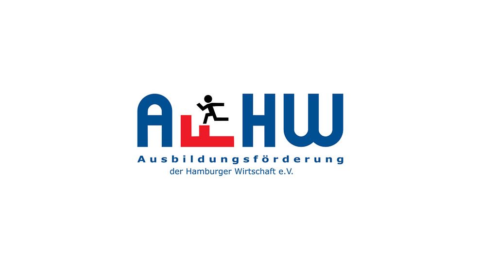 Es ist das Logo der Ausbildungsförderung der Hamburg Wirtschaft AFHW zu sehen.