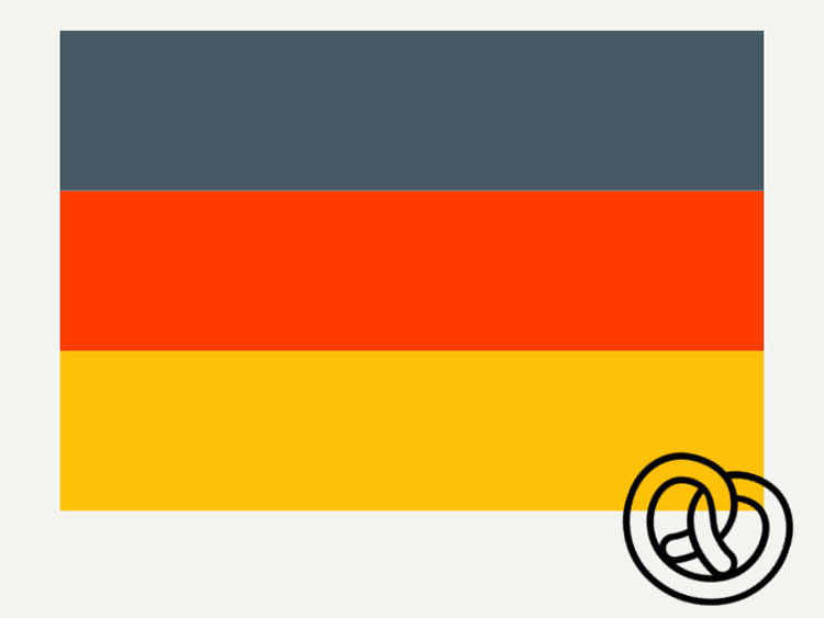  Die Flagge Deutschlands.